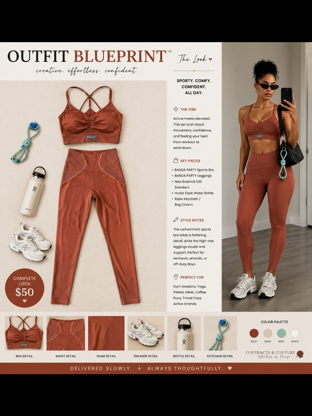 Fenty Rust High-Rise Leggings & Sports Bra Set